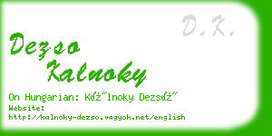 dezso kalnoky business card